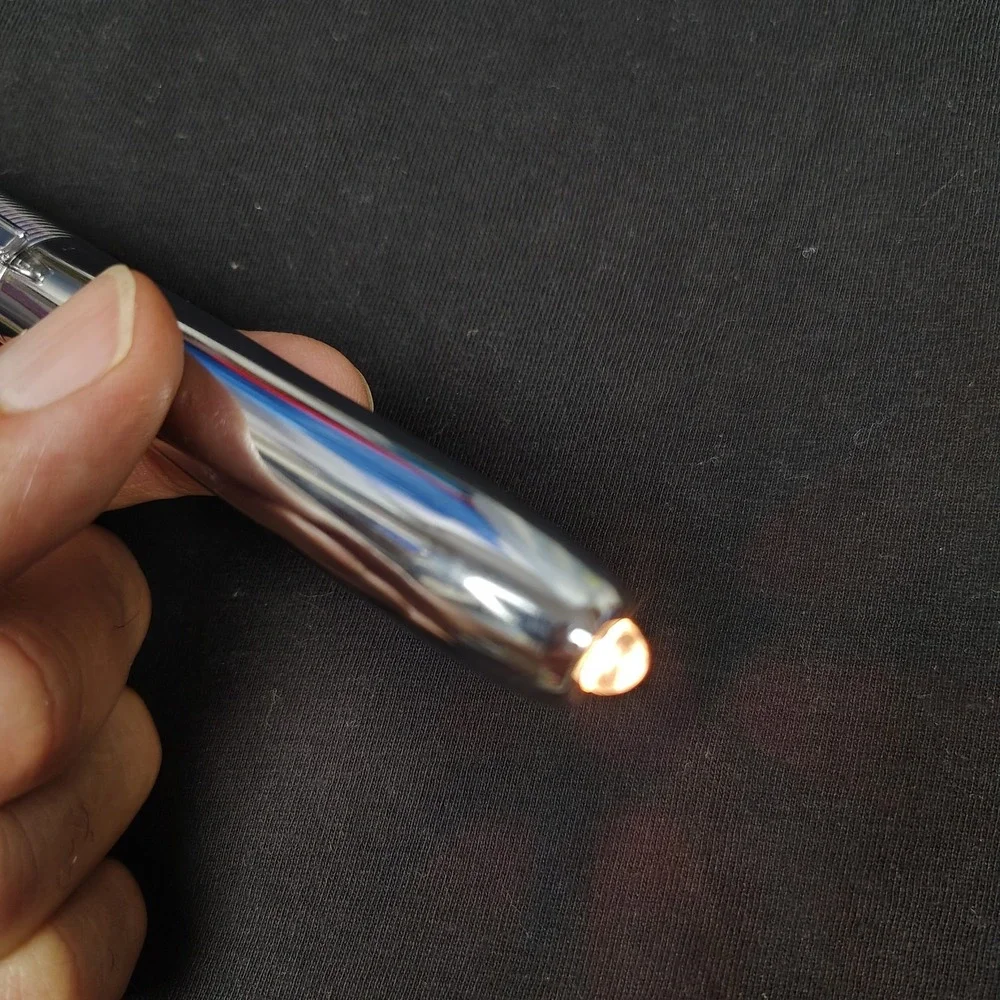 VINTAGE Eveready Pen light Clip Flashlight Chrome AA Battery Mechanic Tested